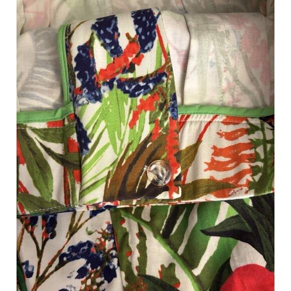 SOFT SURROUNDINGS ALine Skirt Size Large Petite Floral Tropical Pockets Belted - Picture 6 of 9